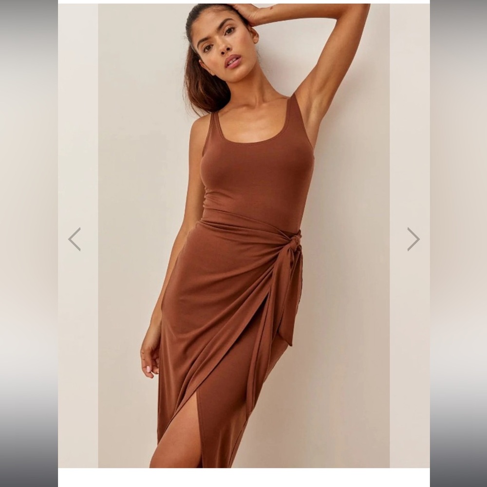 Reformation Kaila Brown Wrap Dress